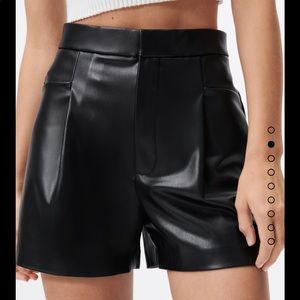Zara faux leather high waisted shorts